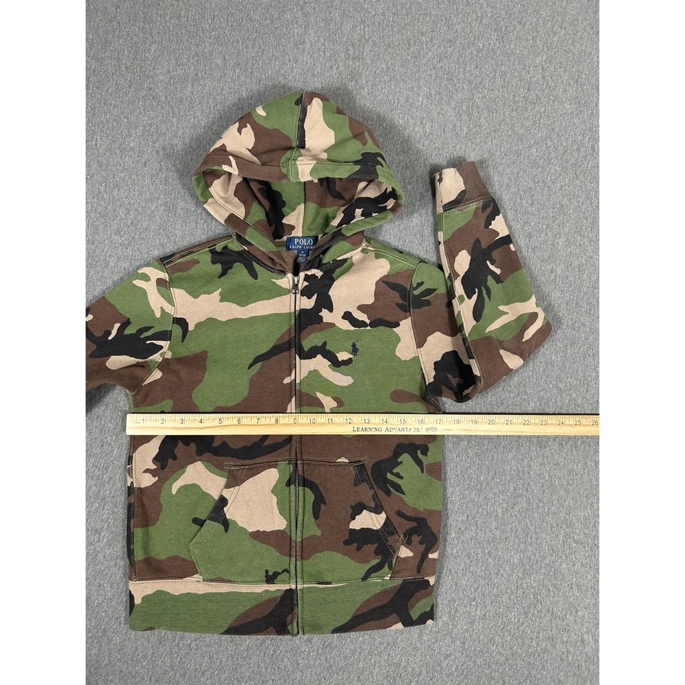 Polo Ralph Lauren Boys Camo Print Full-Zip Hoodie Fleece Size M (10-12) - Picture 9 of 11
